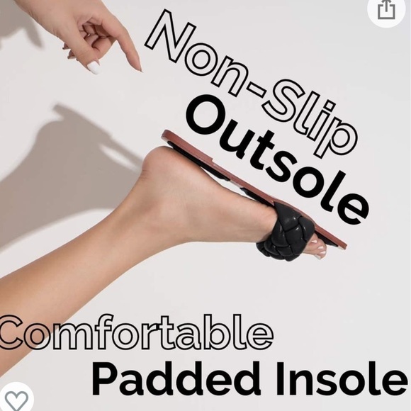 ZBY Black Faux Leather Square Open Toe Braided Flat Slide Sandals 6.5 NI…Goth - Picture 9 of 12